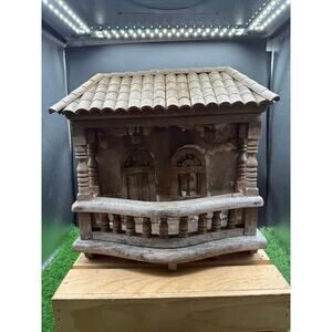 Vintage Rustic Wooden Colonial Balcony Facade Wall Mount – 11" Tall